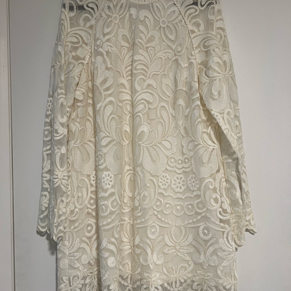 H&M Cream Long Sleeve Dress